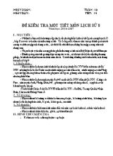 Đề kiểm tra một tiết môn Lịch sử 8 năm học 2016 - 2017